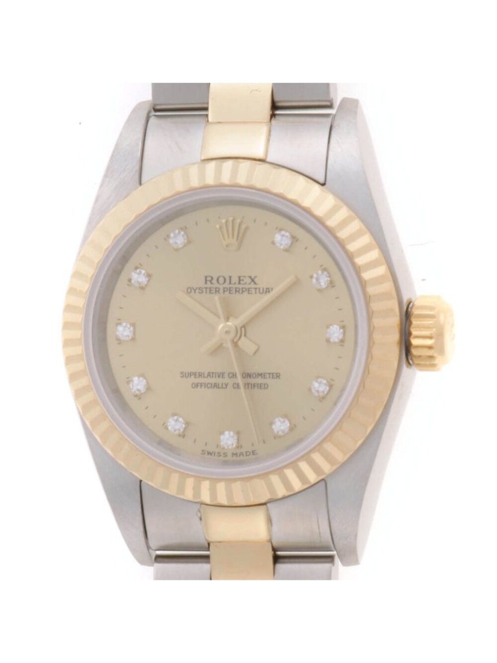 Rolex Oyster Perpetual Watch Stainless Steel Champagne Dial Automatic